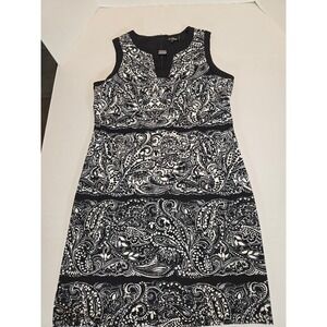 Phase Seven New York Black White Paisley Sleeveless Dress - Size‎ 10
